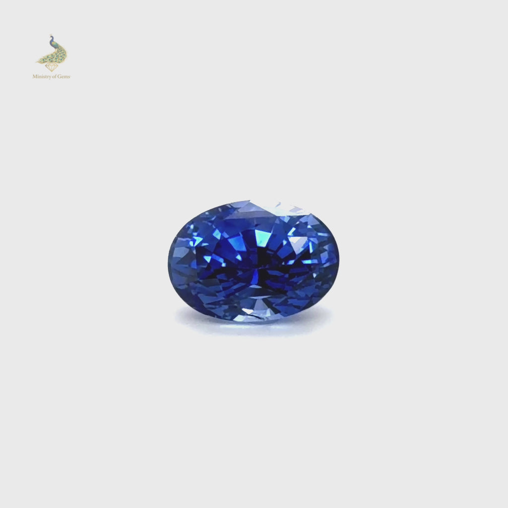 3.44ct Oval Vivid Blue Ceylon Sapphire - Loose Stone
