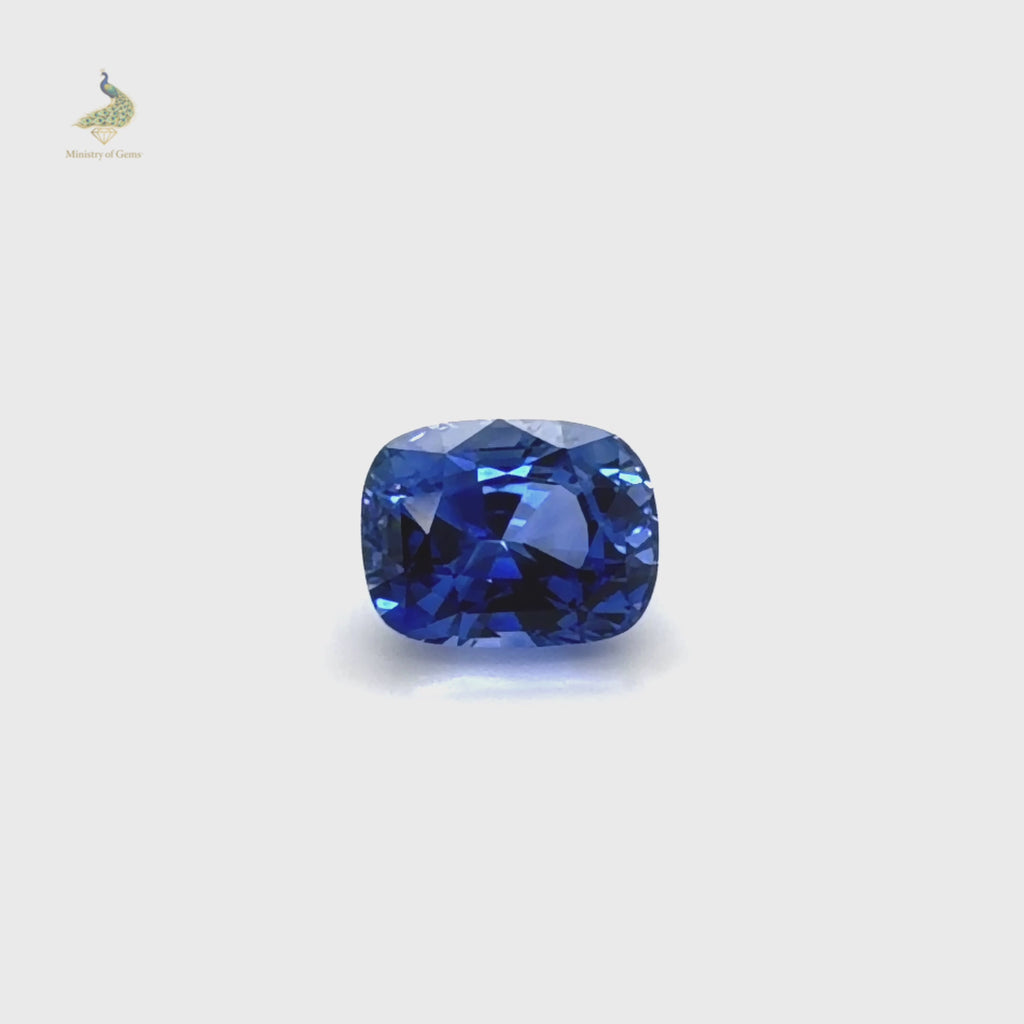 3.43ct Elongated Cushion Caylon Blue Sapphire - Loose Stone