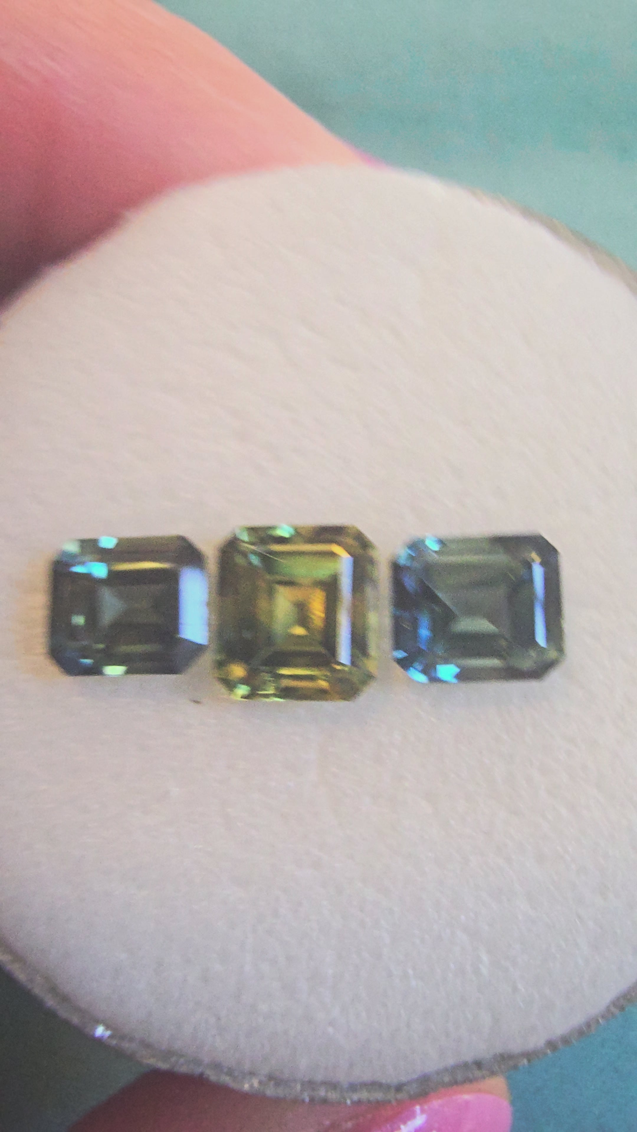 Matched Trio — Australian Sapphires 2.65ct Total, Emerald Cuts — Ministry of Gems