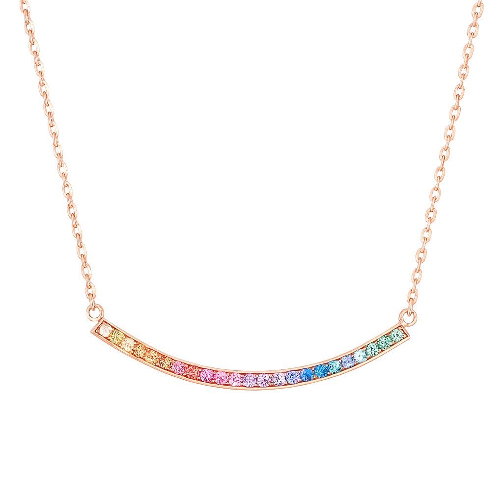 Rainbow Sapphire Curve Necklace - Ministry of Gems®NecklaceMinistry of Gems®
