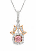Lotus Blush Halo Pendant — Ministry of Gems exclusive design