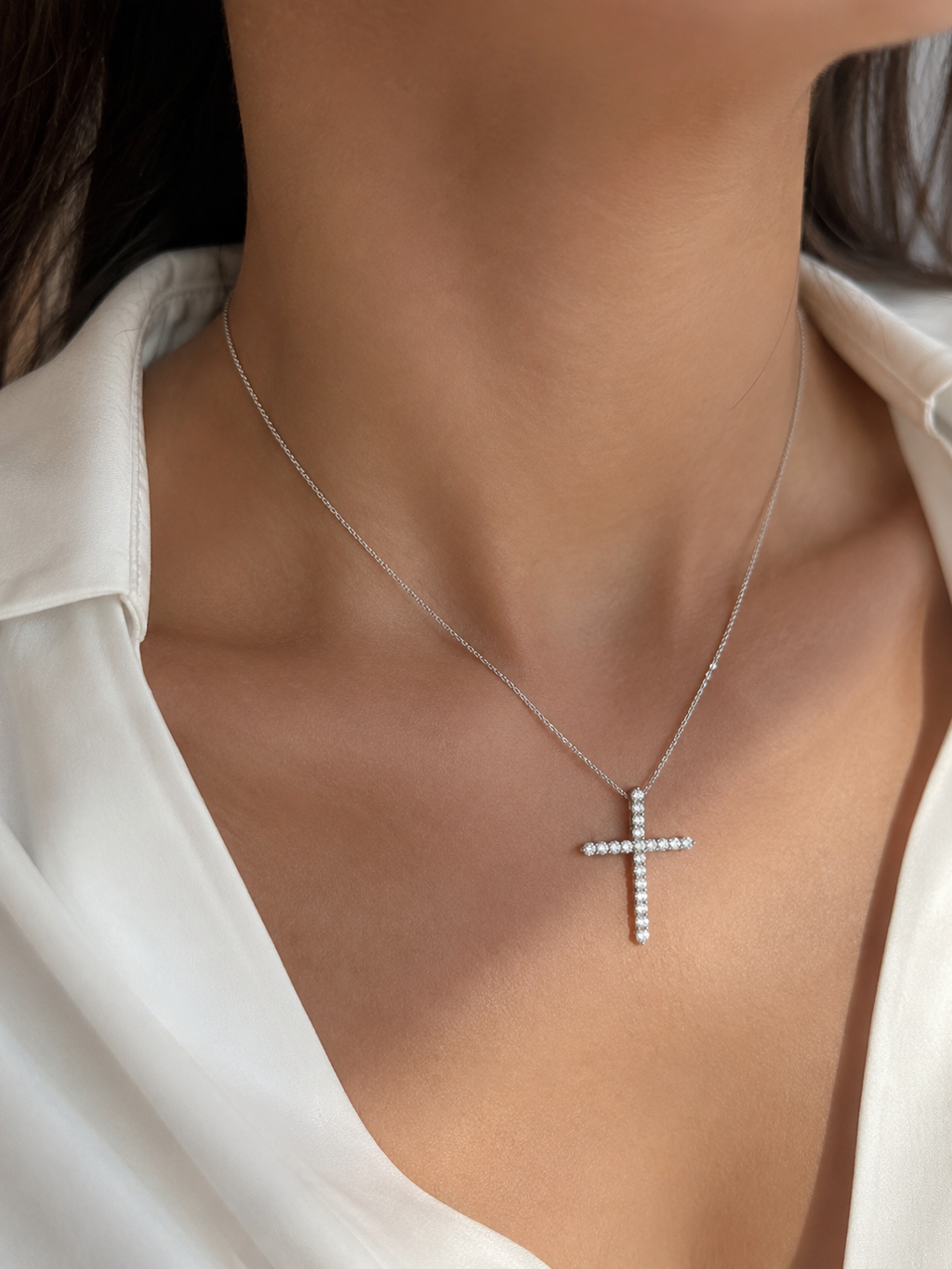 Diamond Cross Pendant — Ministry of Gems