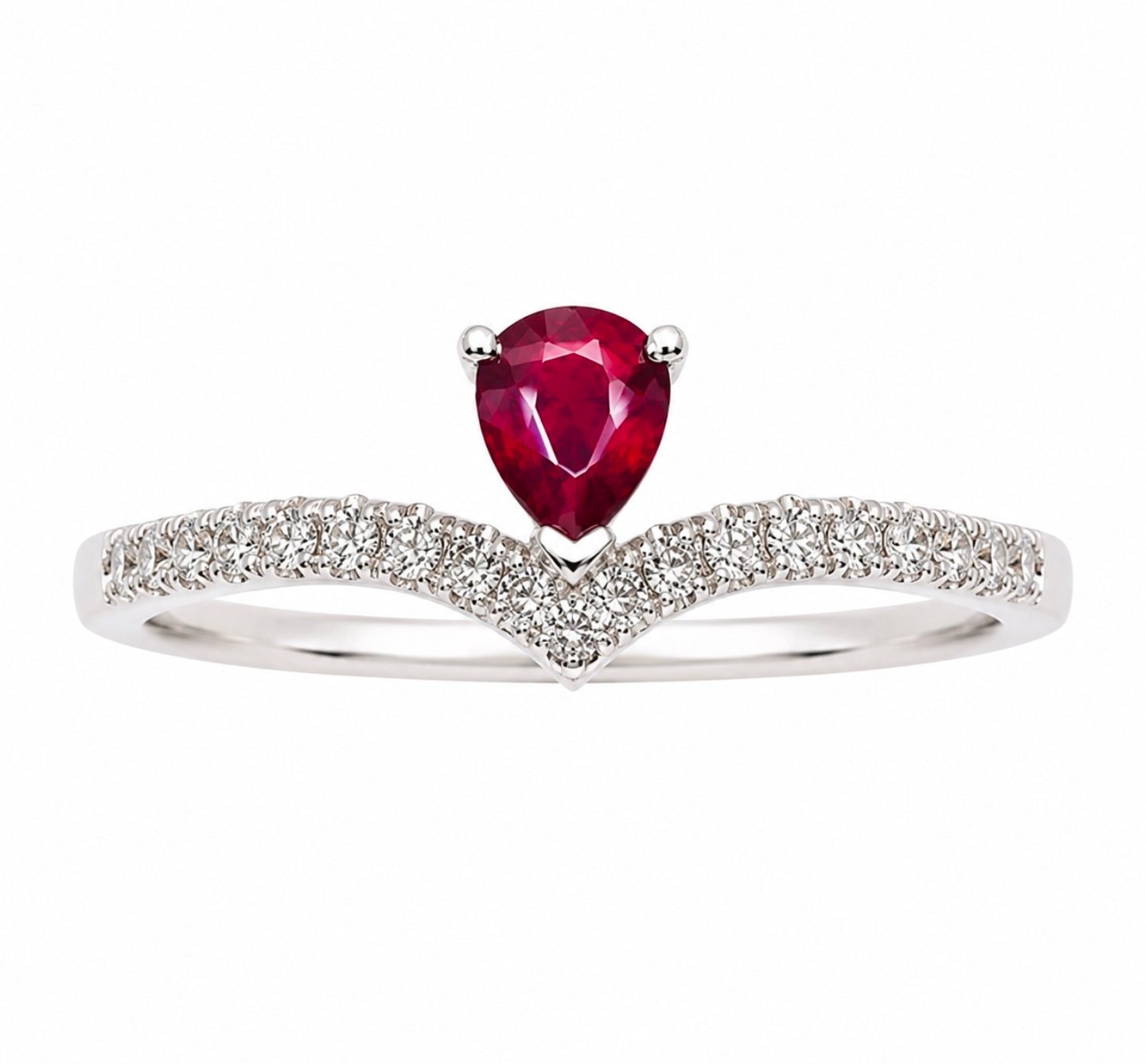 Ruby & Diamond Wishbone Ring — Ministry of Gems