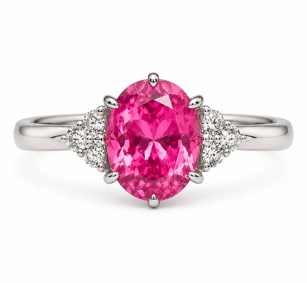 Clemence — Pink Spinel Trilogy Ring — Ministry of Gems