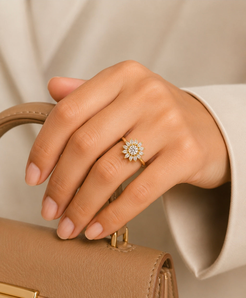Marguerite — Diamond Flower Ring — Ministry of Gems