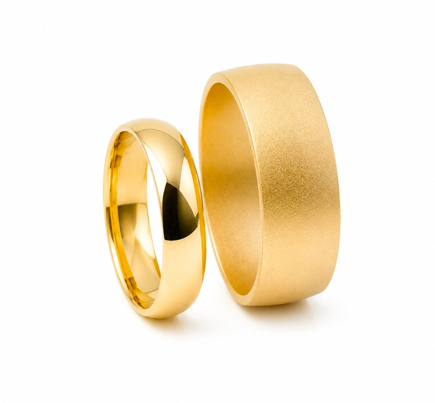 Brushed Gold Band Duo — Ministry of Gems