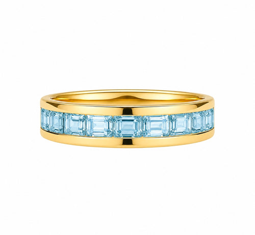 Aquamarine Baguette Eternity Band — Ministry of Gems