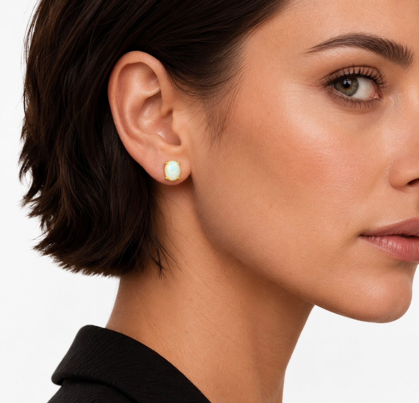 White Opal Classic Earrings — Ministry of Gems exclusive design