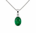 Oval Emerald Solitaire Pendant — Ministry of Gems