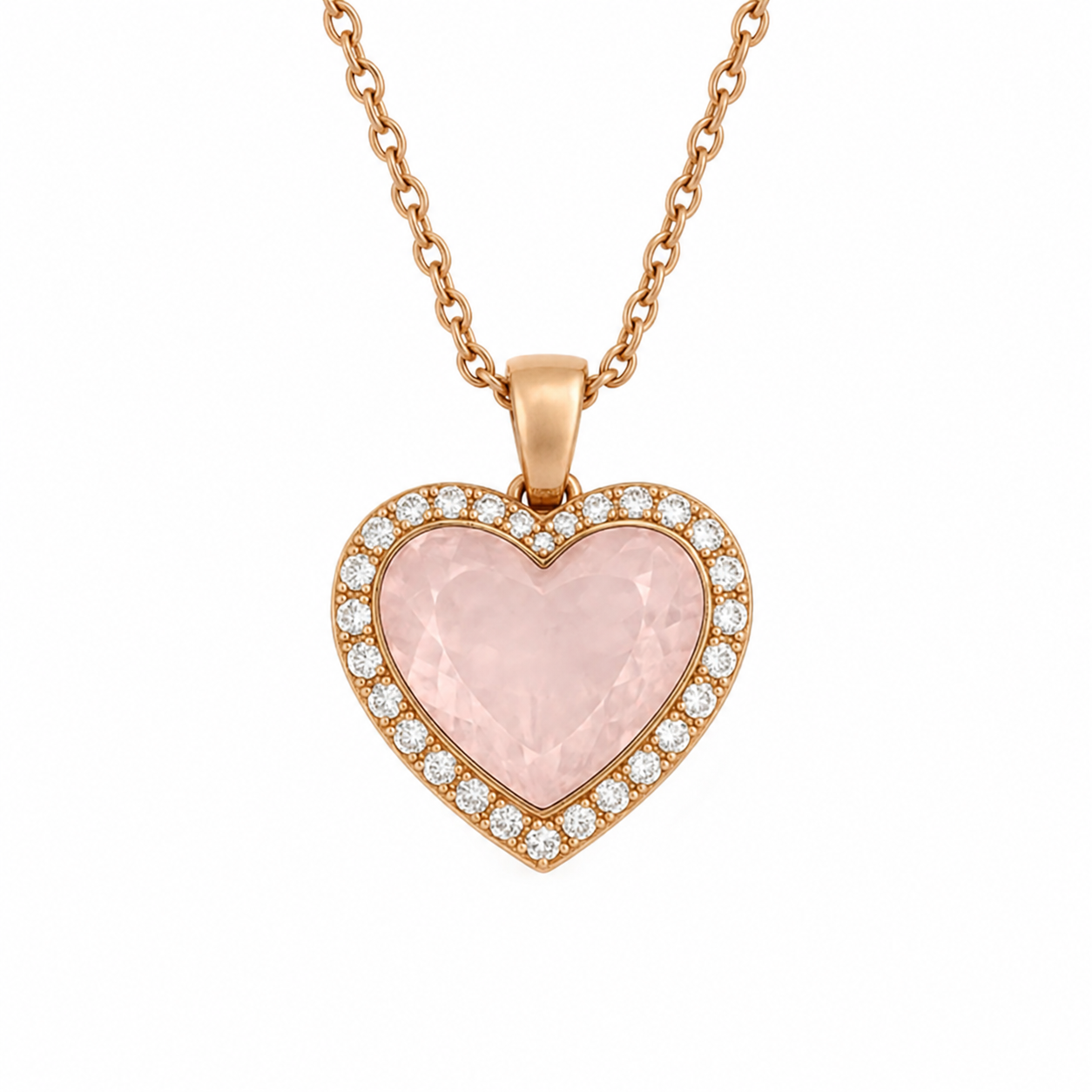 Rose Quartz Heart Pendant — Ministry of Gems exclusive design