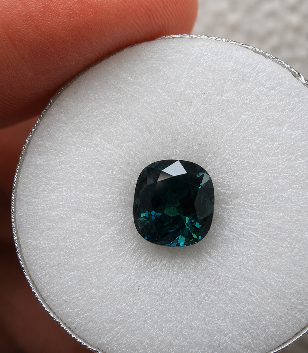 Green Australian Sapphire 2.30ct Cushion