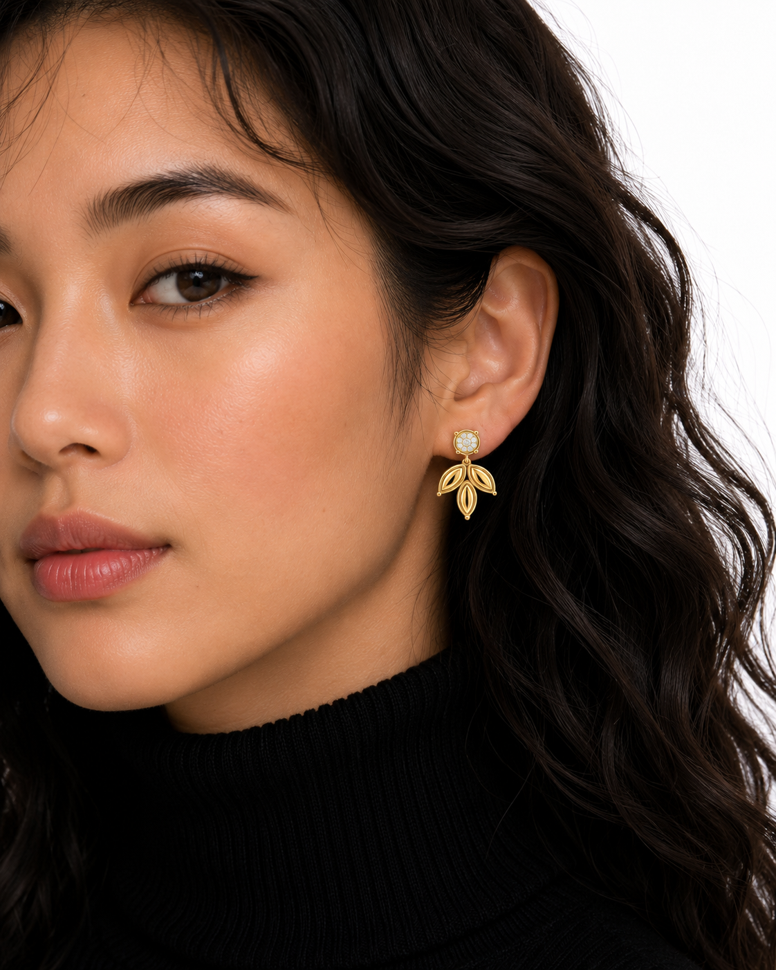 Verdiva — Gold Leaf Drop Earrings — Ministry of Gems