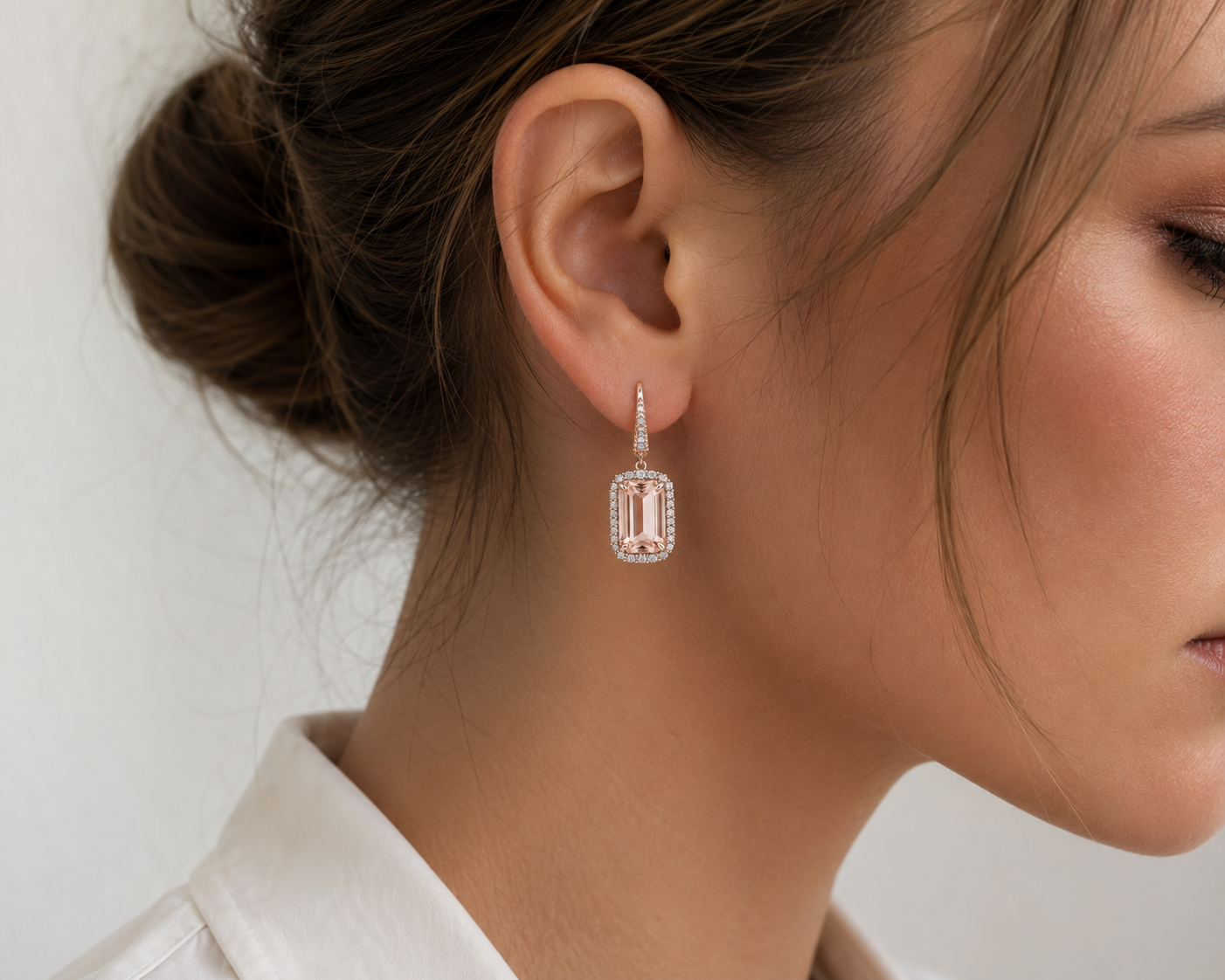 Morginite & Diamonds Drop Earrings — Ministry of Gems exclusive design