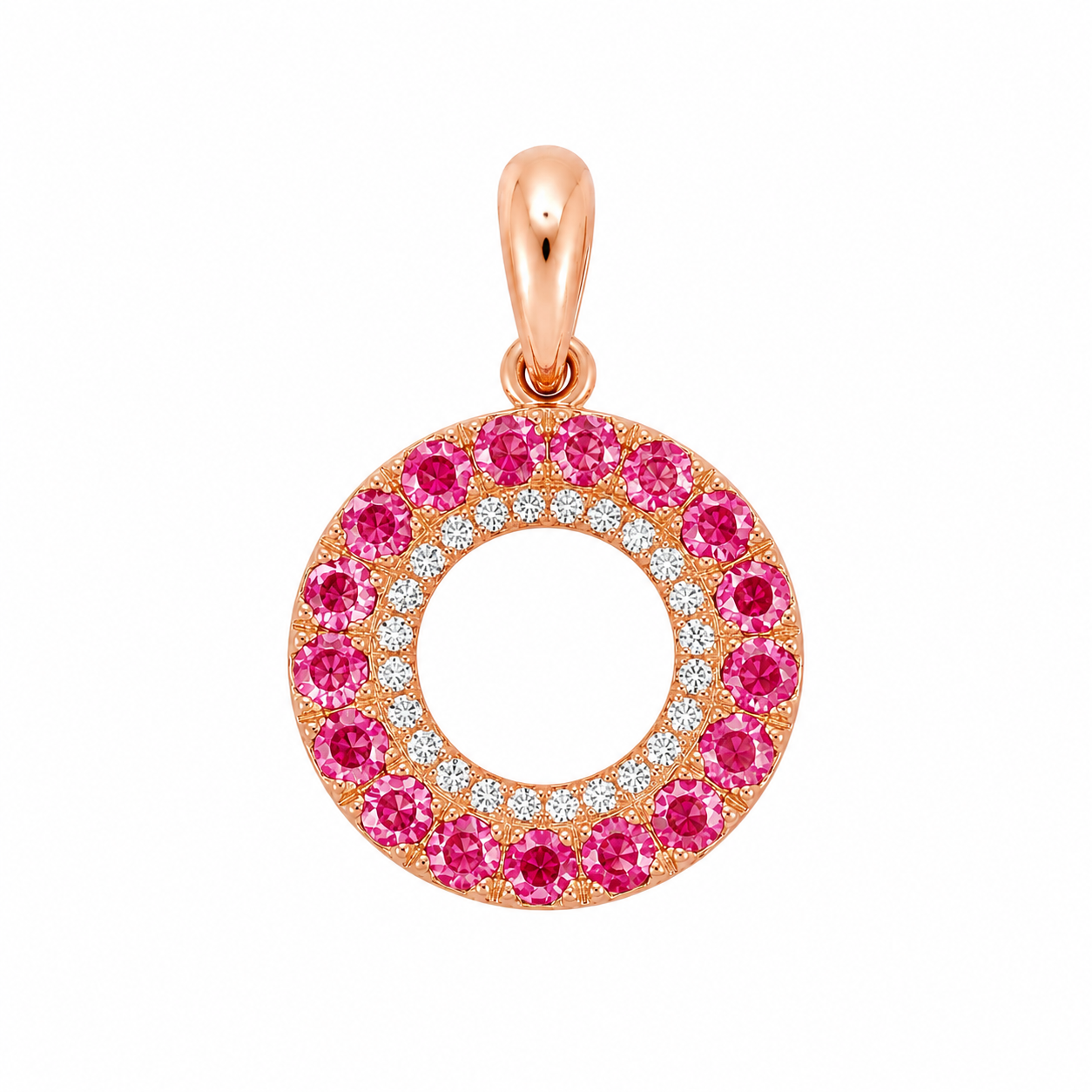 Ruby Pavé Circle Pendant — Ministry of Gems