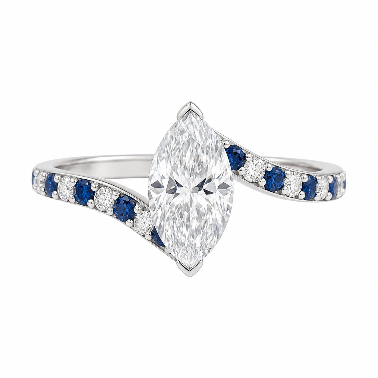 Diamond & Sapphires Ring — Ministry of Gems exclusive design