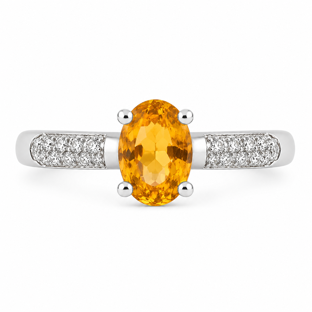 Citrine Pavé Crossover Ring — Ministry of Gems