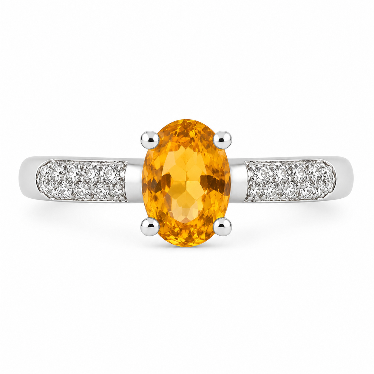 Citrine Pavé Crossover Ring — Ministry of Gems