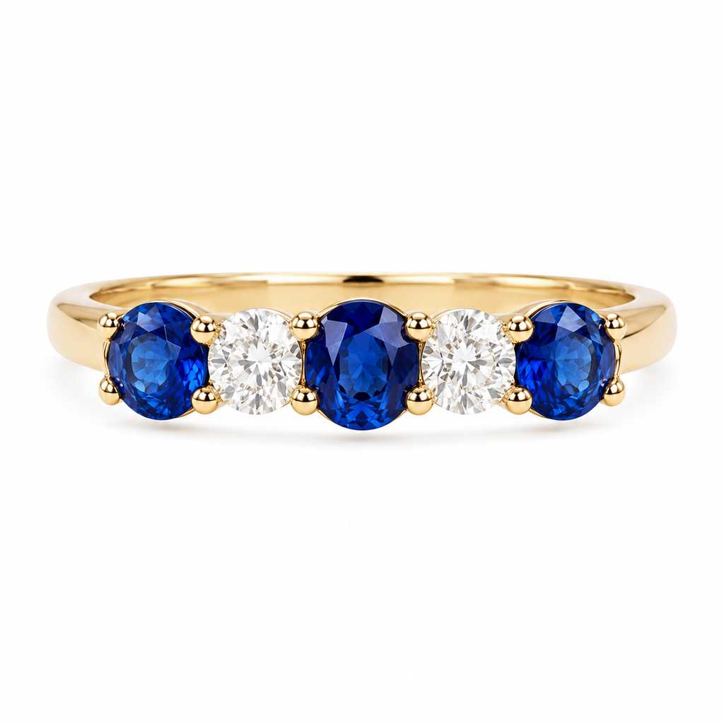 Camille Blue Sapphire Diamond Ring — Ministry of Gems