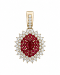 Ruby Cluster Double-Halo Pendant — Ministry of Gems