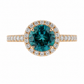 Goddess Teal Sapphire Diamond Yellow Gold Ring — Ministry of Gems