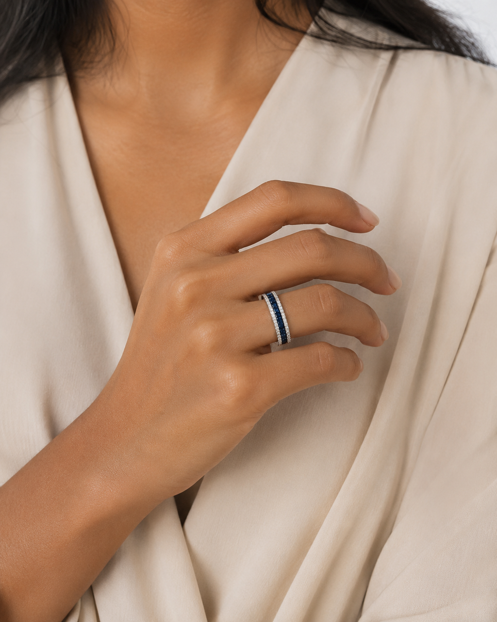 Blue Sapphire Pavé Band — Ministry of Gems