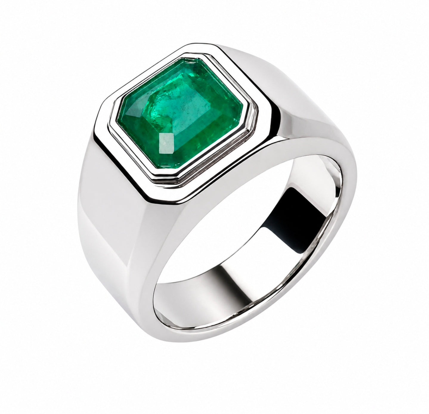 Gents' Emerald Bezel Signet — Ministry of Gems