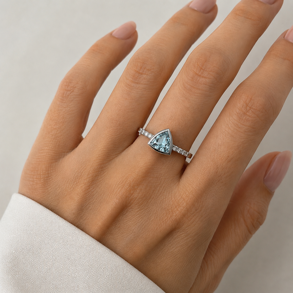 Trillion Topaz Bezel Ring — Ministry of Gems
