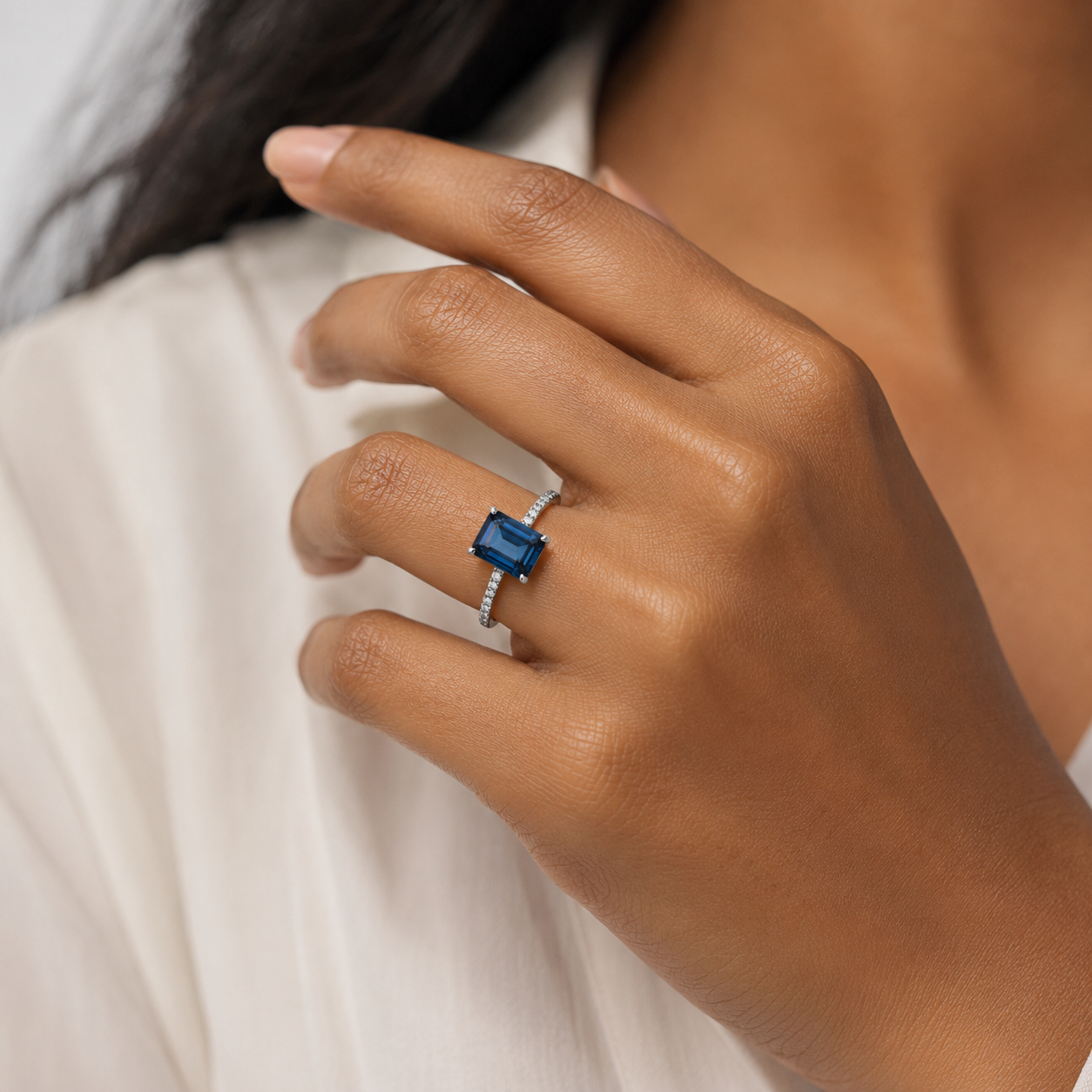 Ozero — Teal Emerald-Cut Ring — Ministry of Gems
