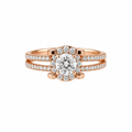 Round Diamond Halo Gold Ring