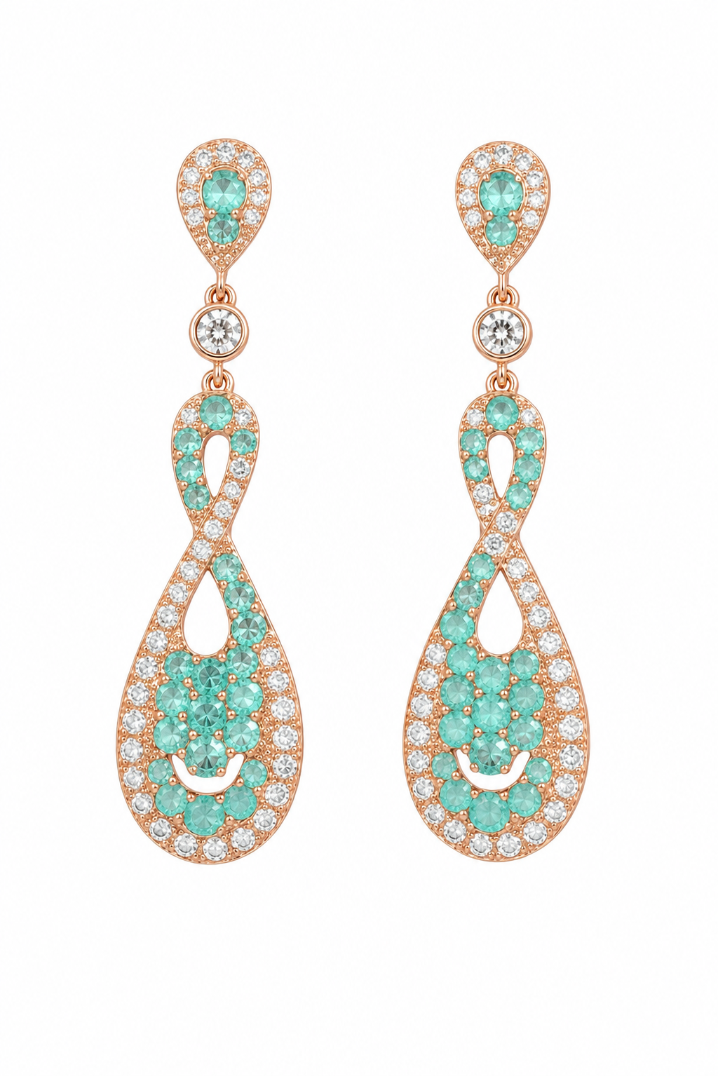 Arabesque — Turquoise & Diamond Infinity Drops — Ministry of Gems