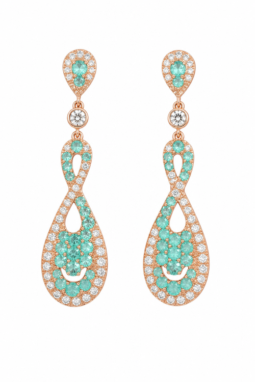 Arabesque — Turquoise & Diamond Infinity Drops — Ministry of Gems