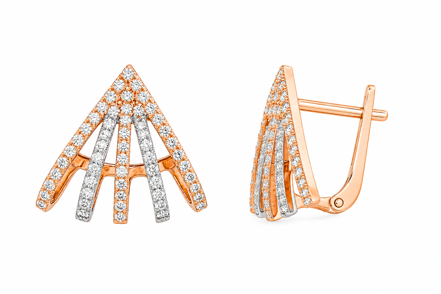 Rayonnée — Diamond Cage Climber Earrings — Ministry of Gems
