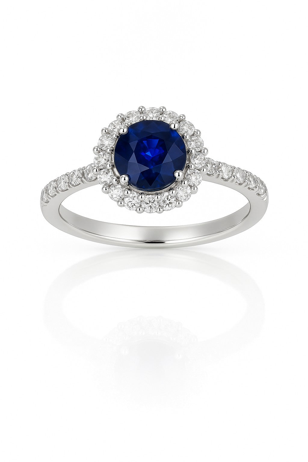 Round Sapphire Classic Halo Ring — Ministry of Gems