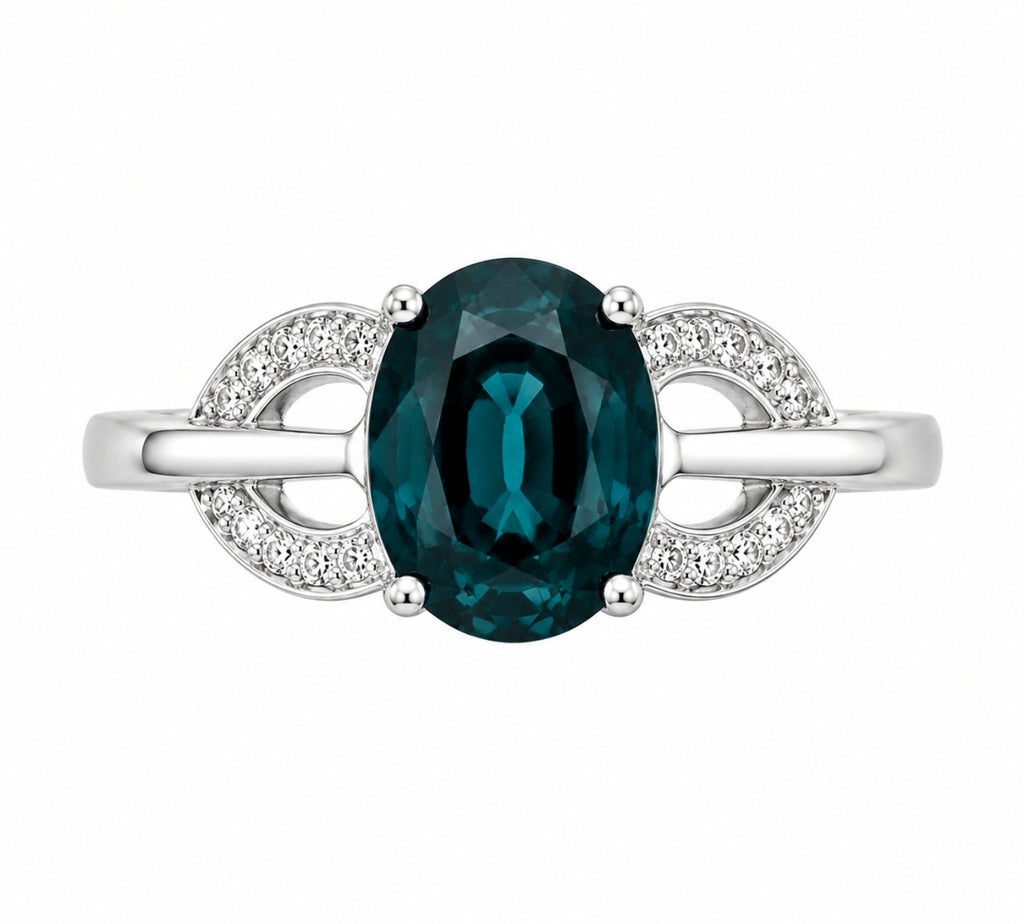 Teal Sapphire Swirl Ring — Ministry of Gems