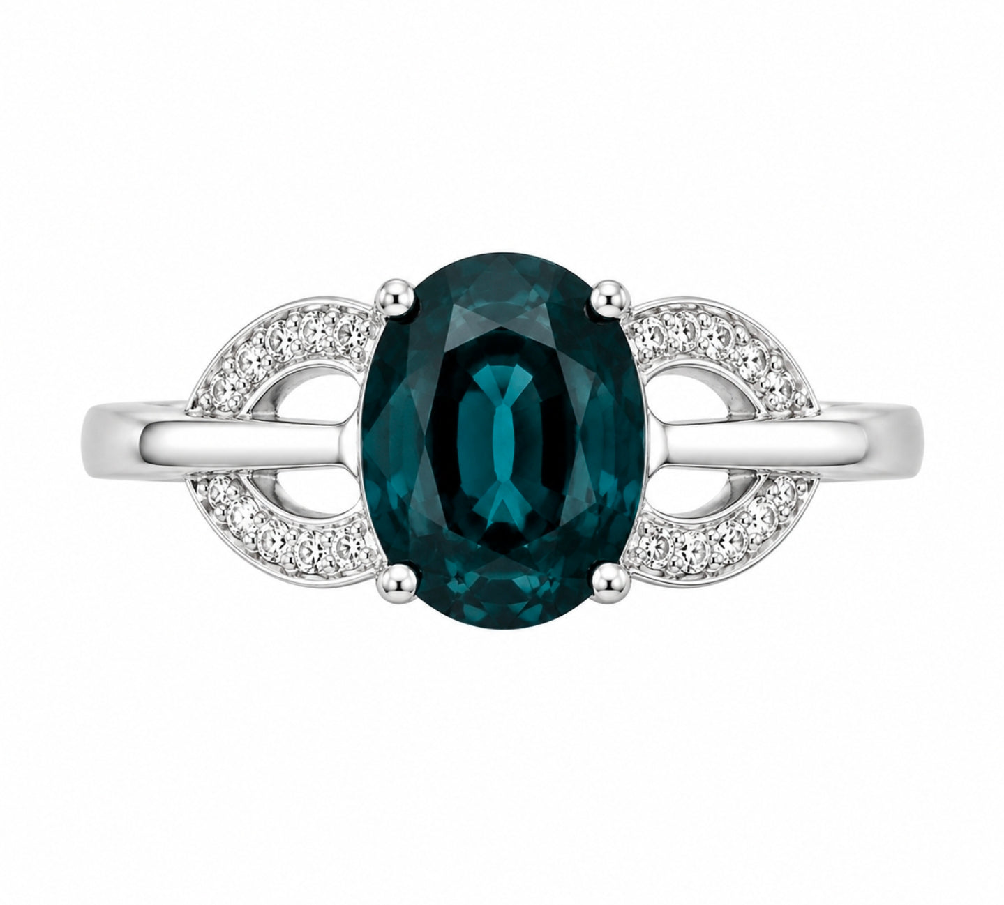 Teal Sapphire Swirl Ring — Ministry of Gems