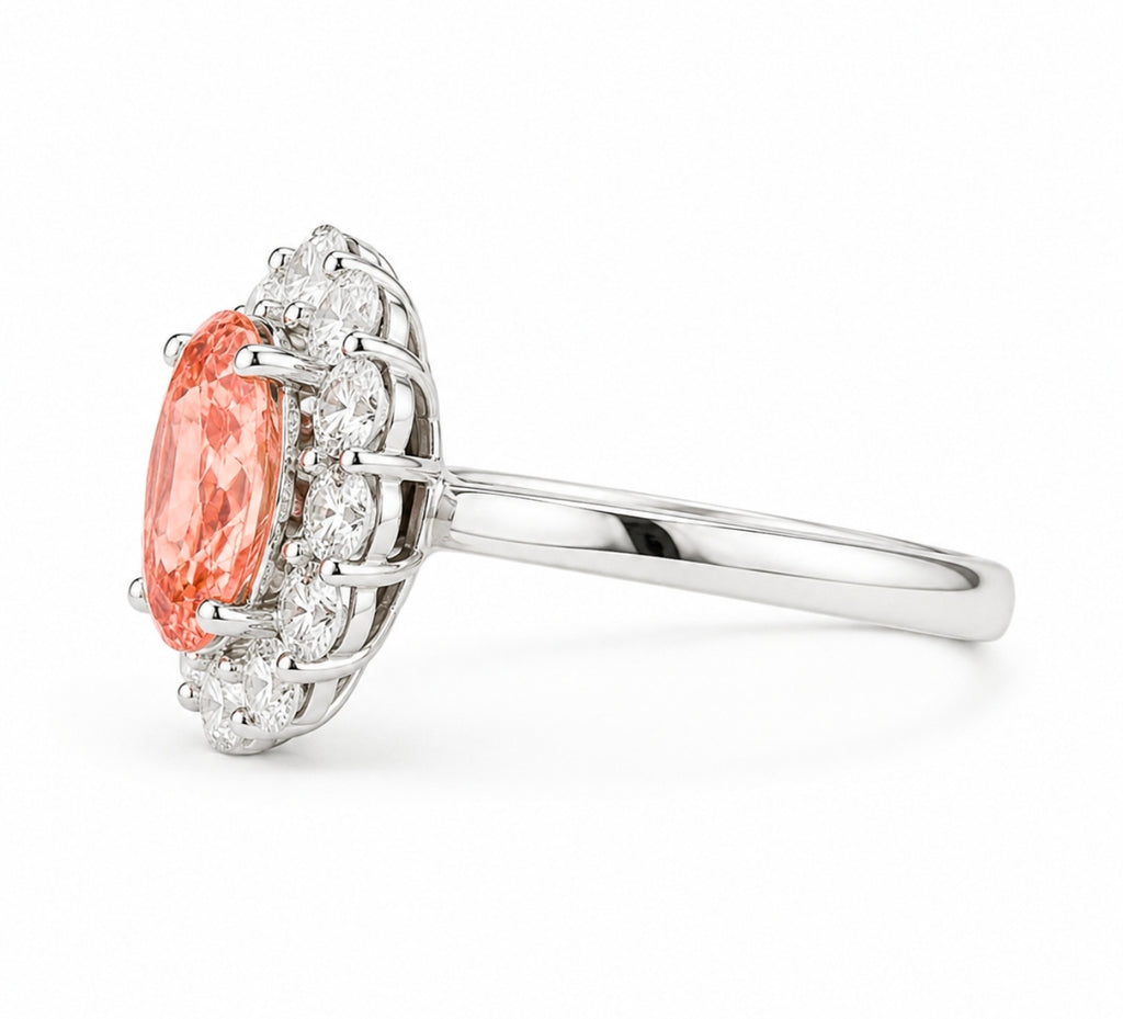 3ct Padparadscha Ring — Ministry of Gems exclusive design