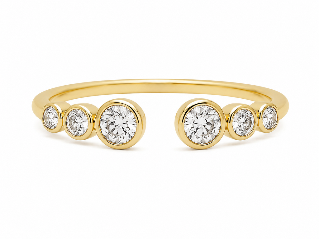 Solo — Open Bezel Trio Ring — Ministry of Gems