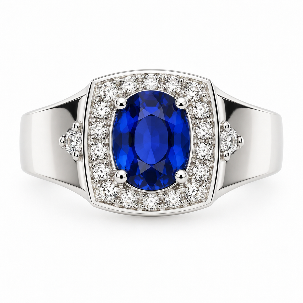 Gents' Sapphire Cushion Signet