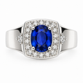 Gents' Sapphire Cushion Signet