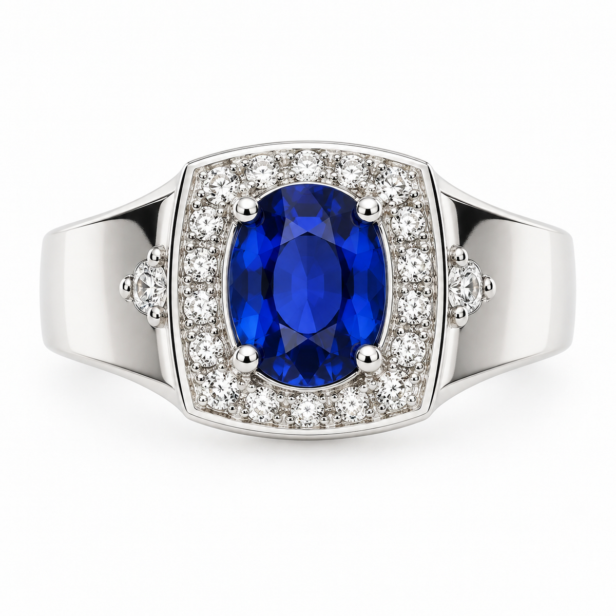 Gents' Sapphire Cushion Signet