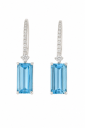 Azure — Swiss Blue Topaz Baguette Drops — Ministry of Gems