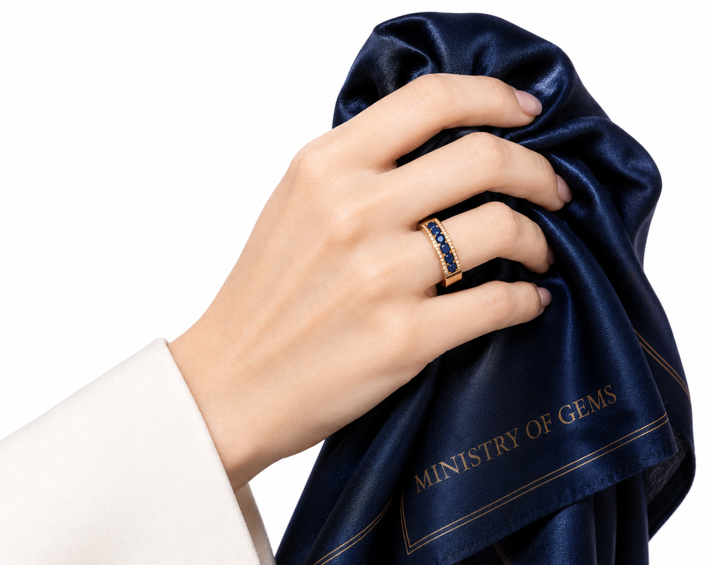 Capella Blue Sapphire Diamond Ring — Ministry of Gems