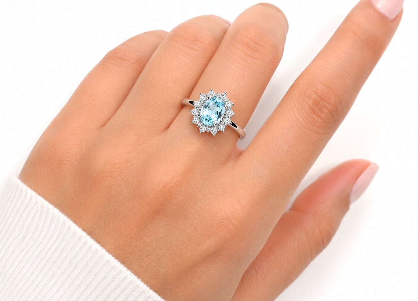 Aquamarine Snowflake Ring — Ministry of Gems