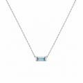 Aquamarine Baguette Solitaire Necklace — Ministry of Gems