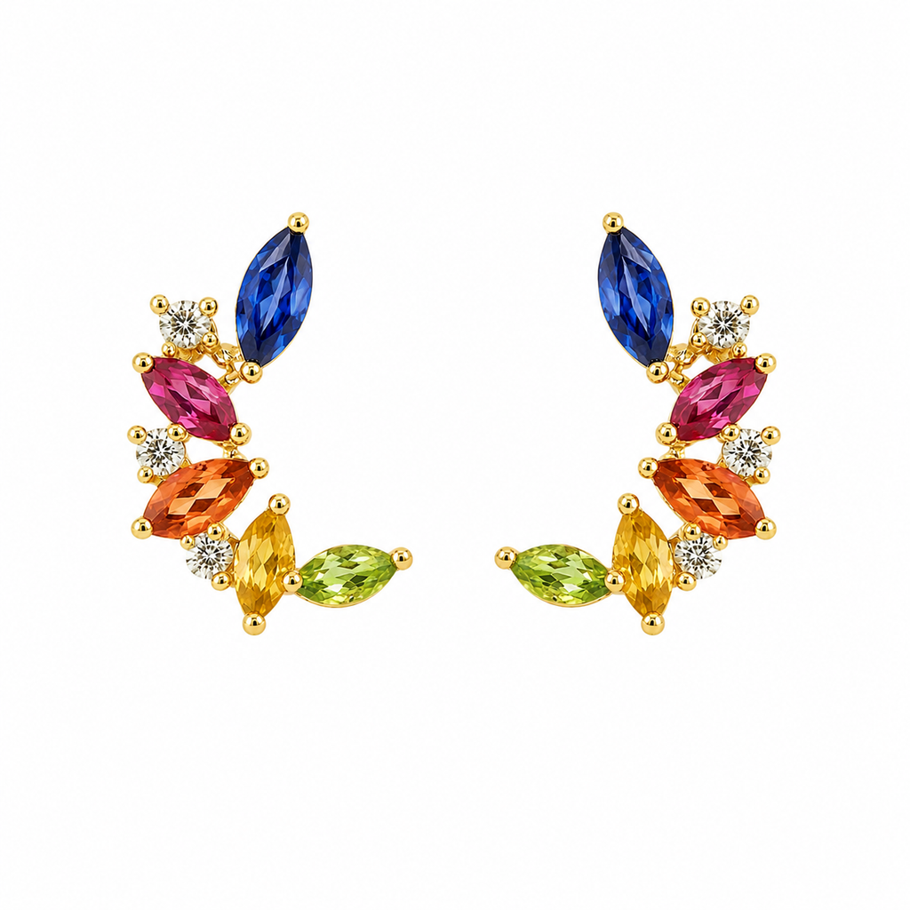 Colour — Multicolour Sapphire Cluster Climbers — Ministry of Gems