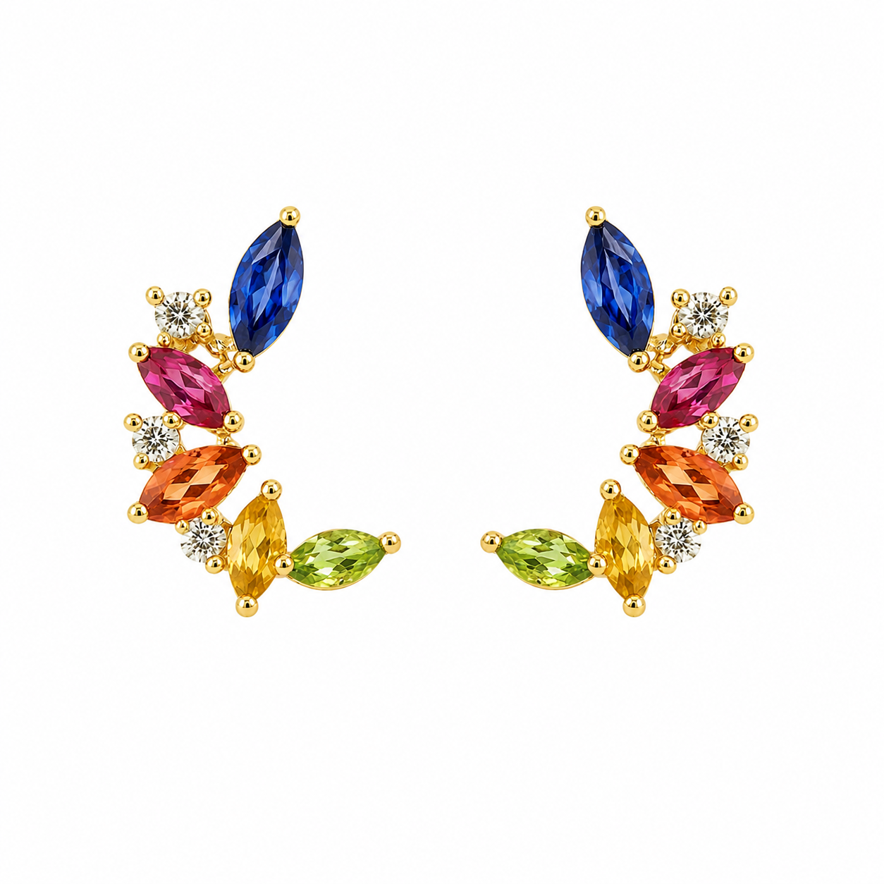 Colour — Multicolour Sapphire Cluster Climbers — Ministry of Gems