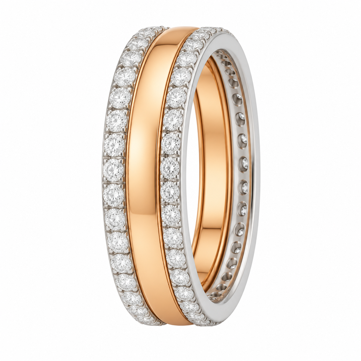 Two-Tone Diamond Pavé Double Band