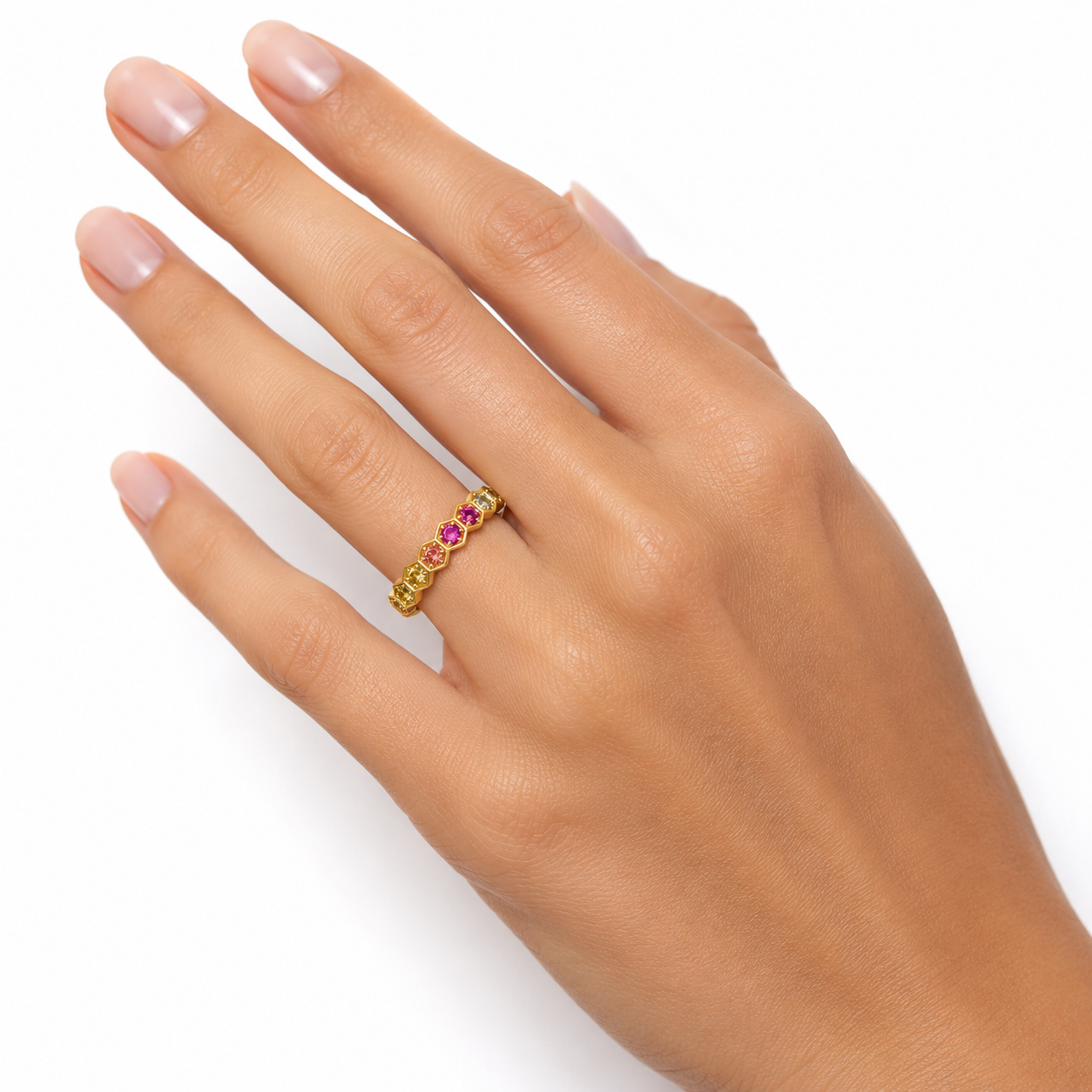 Colourful Sapphire Yellow Gold Ring — Ministry of Gems