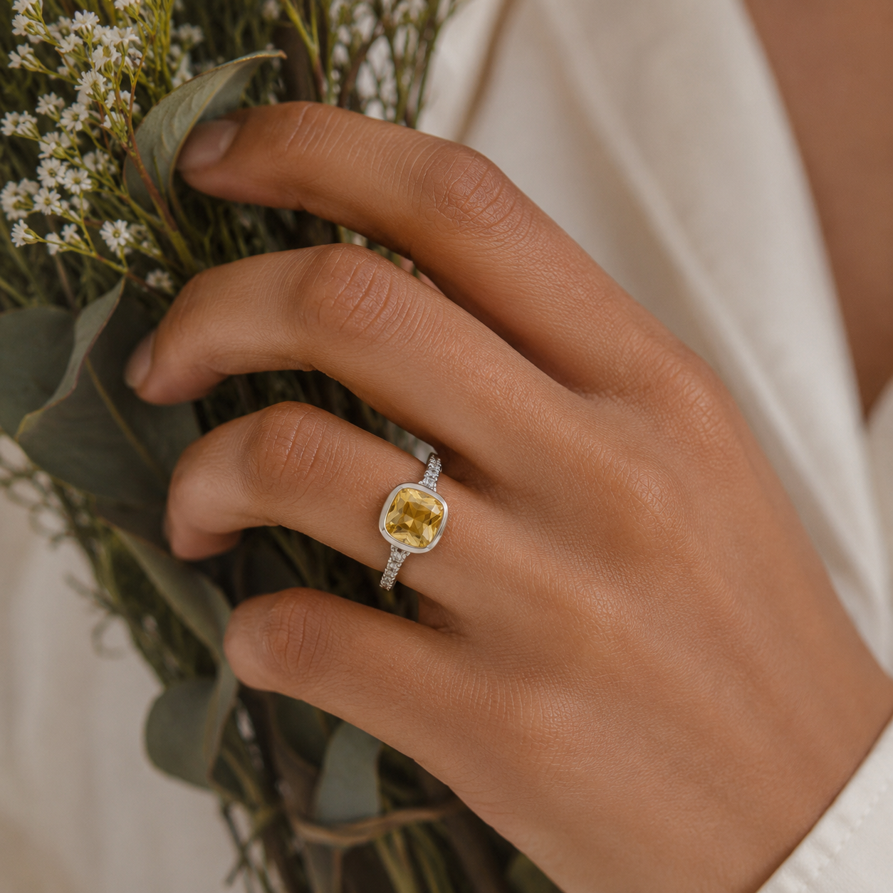 Lemon Quartz Bezel Ring — Ministry of Gems