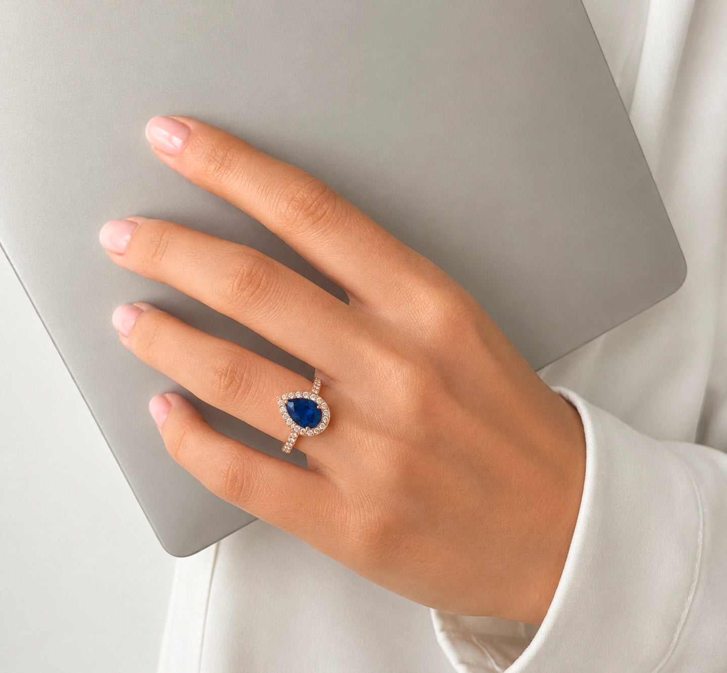 Princess Blue Sapphire Diamond Ring — Ministry of Gems